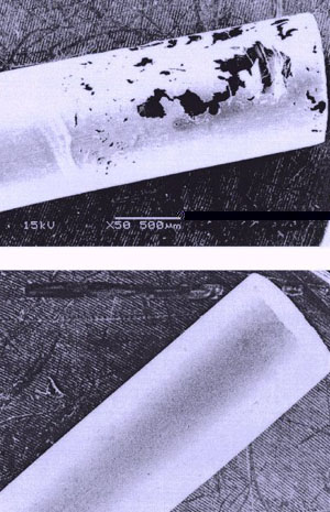 What a difference a coating will make to corrosion of a steel pipe