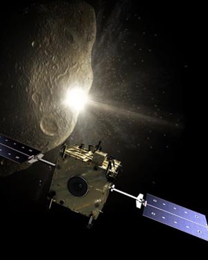 Don Quijote tilting at asteroids (Credit: Courtesy of ESA - AOES Medialab)
