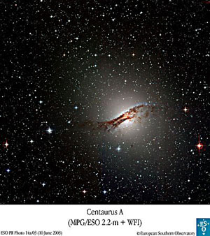 Centaurus A, a peculiar elliptical galaxy with a 1000 marvellous stars